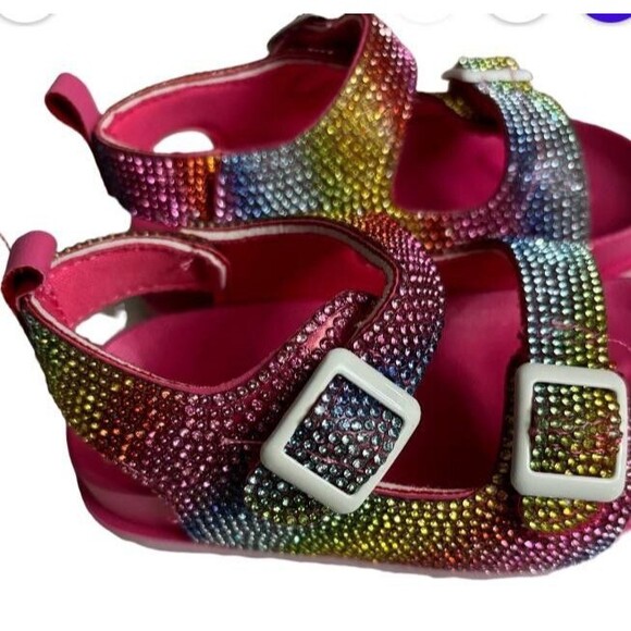 First Steps by Stepping Stones - Multicolor Rhinestones Girls Sandals size 6 - Picture 4 of 5